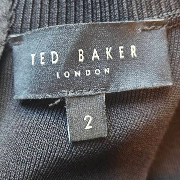 TED BAKER LONDON Audria Mixed Media Long Sleeve Tiered Dress - Picture 7 of 7